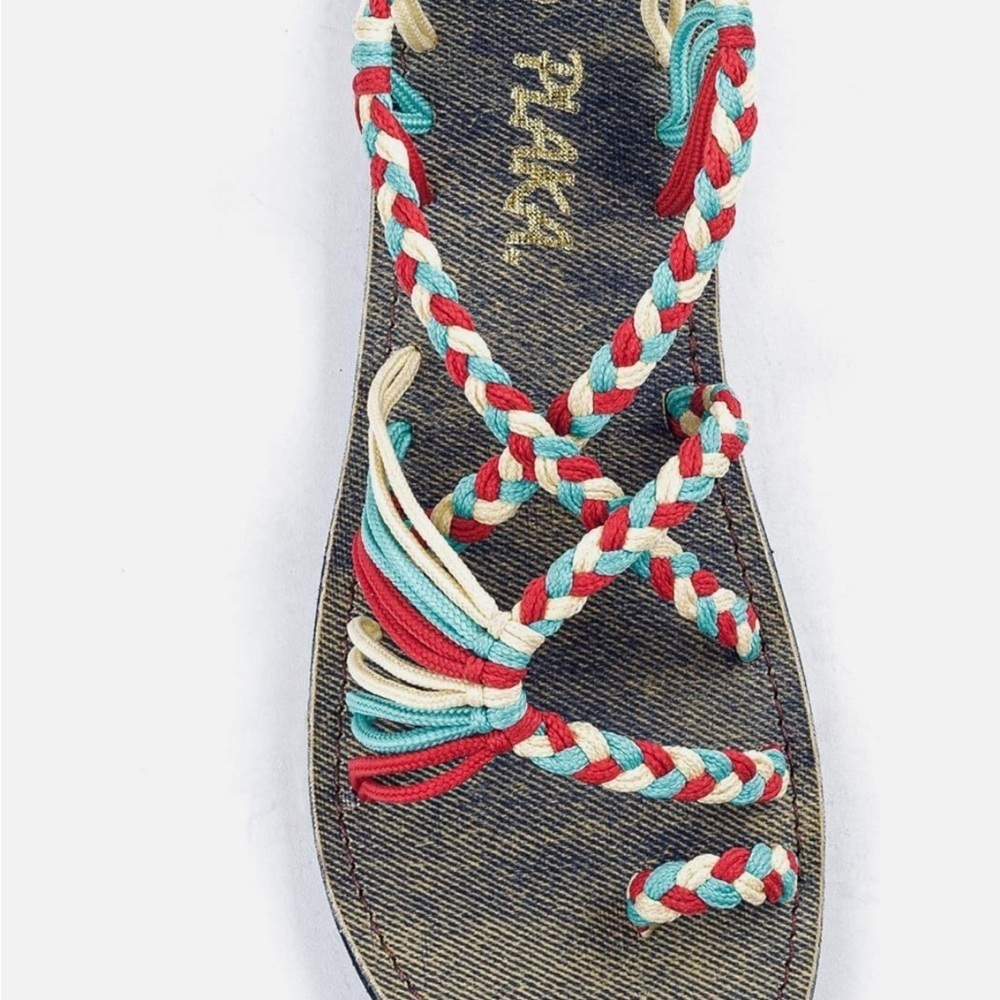 Plaka Handwoven Multicolor Braided Sandals - Picture 2 of 7